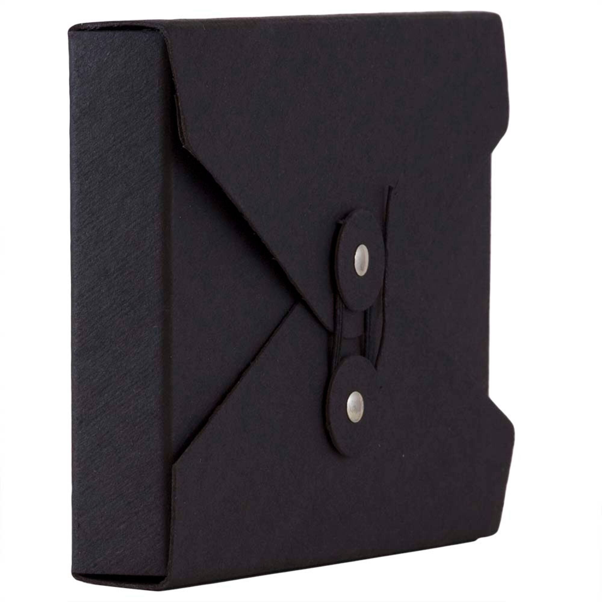 JAM Paper Black 5.25" x 6.75" Button & String Tie Portfolio